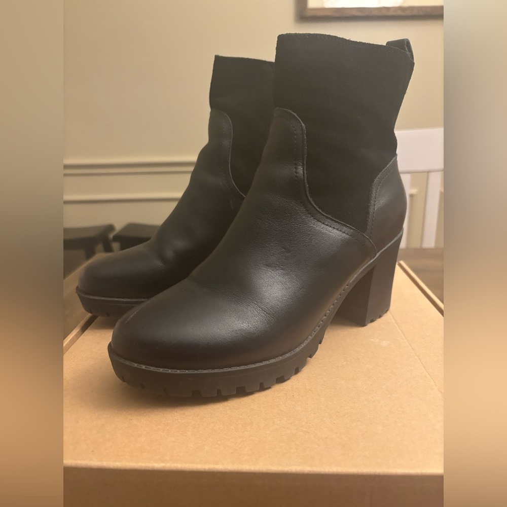 Soludos Faux Fur Lined Heeled Boots